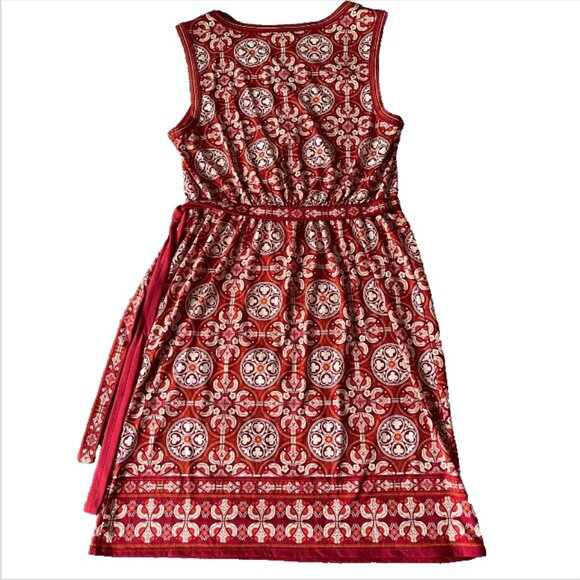 MAX STUDIO Women’s Sleeveless Tie-Waist Dress – Red & White, Size XS - Picture 2 of 12